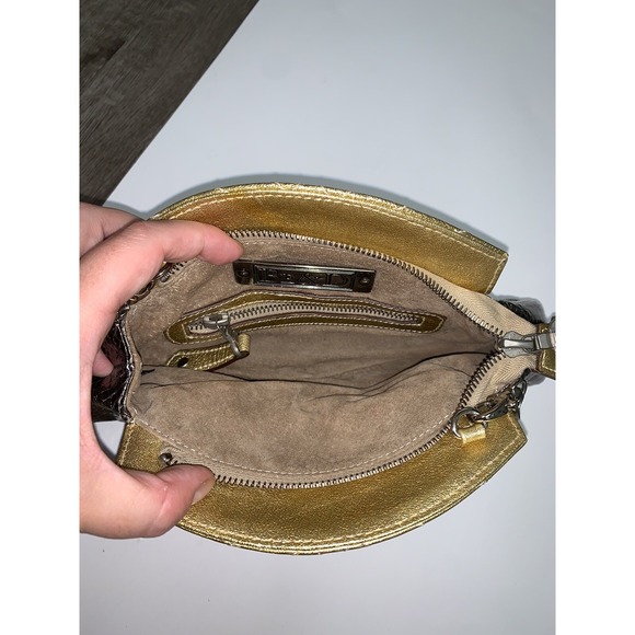 BE&D Vintage Purse Clutch Handbag Gold And Brown Snakeskin - Picture 5 of 5